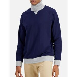 Club Room, Men's Turtleneck Fleece Sweatshirt Navy Blue L